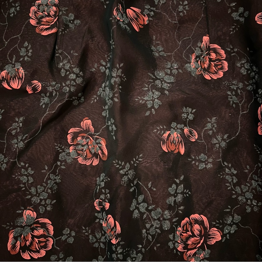 Zum Zum by Niki Livas Y2K Vintage 90s Red Black Floral Mini Size 3 - 4 Dress - Picture 6 of 9